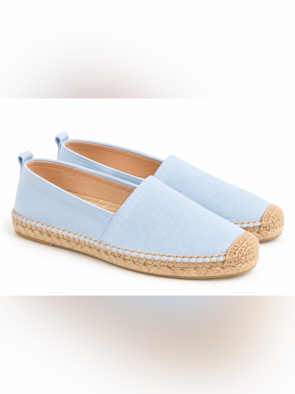 J.Crew NWOT Light Blue Canvas Espadrille Flats Made in Spain Size 7